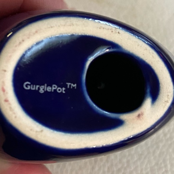 Gurgle pot hanging charm / ornament ceramic navy blue - Picture 2 of 3
